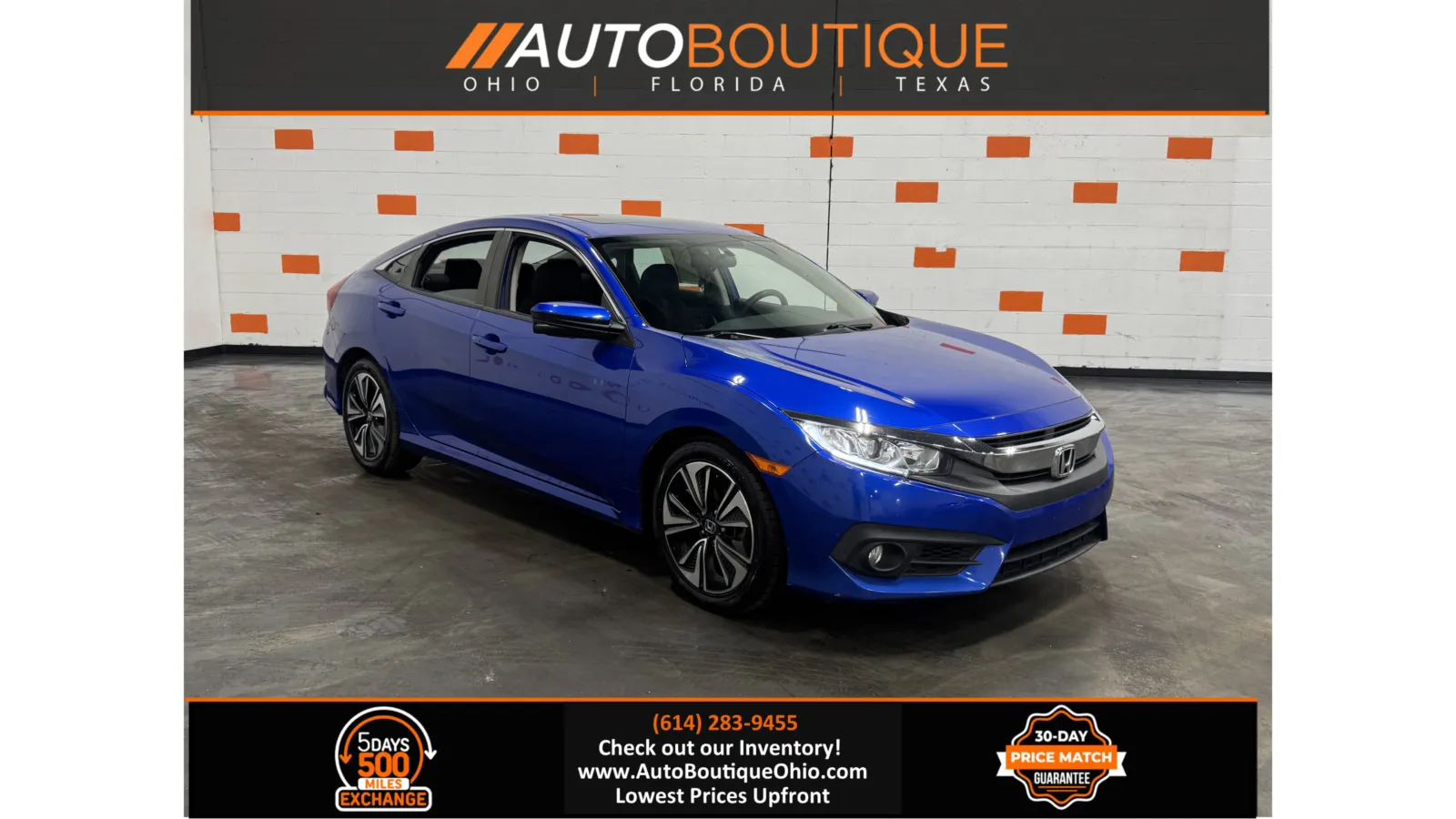 Blue 2017 Honda Civic Sedan EX-T for sale in Columbus, OH