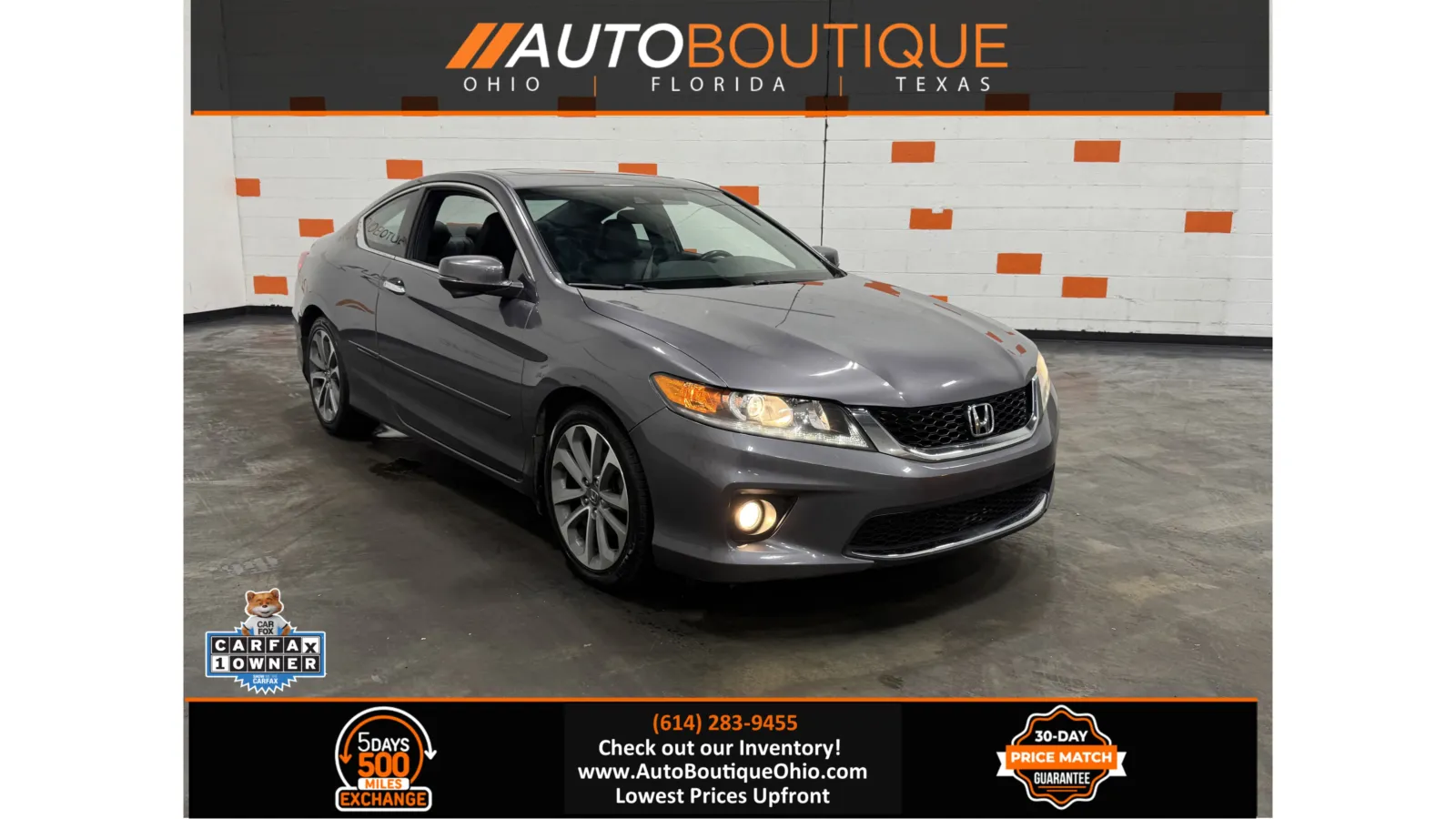 Gray 2014 Honda Accord Coupe EX-L for sale in Columbus, OH