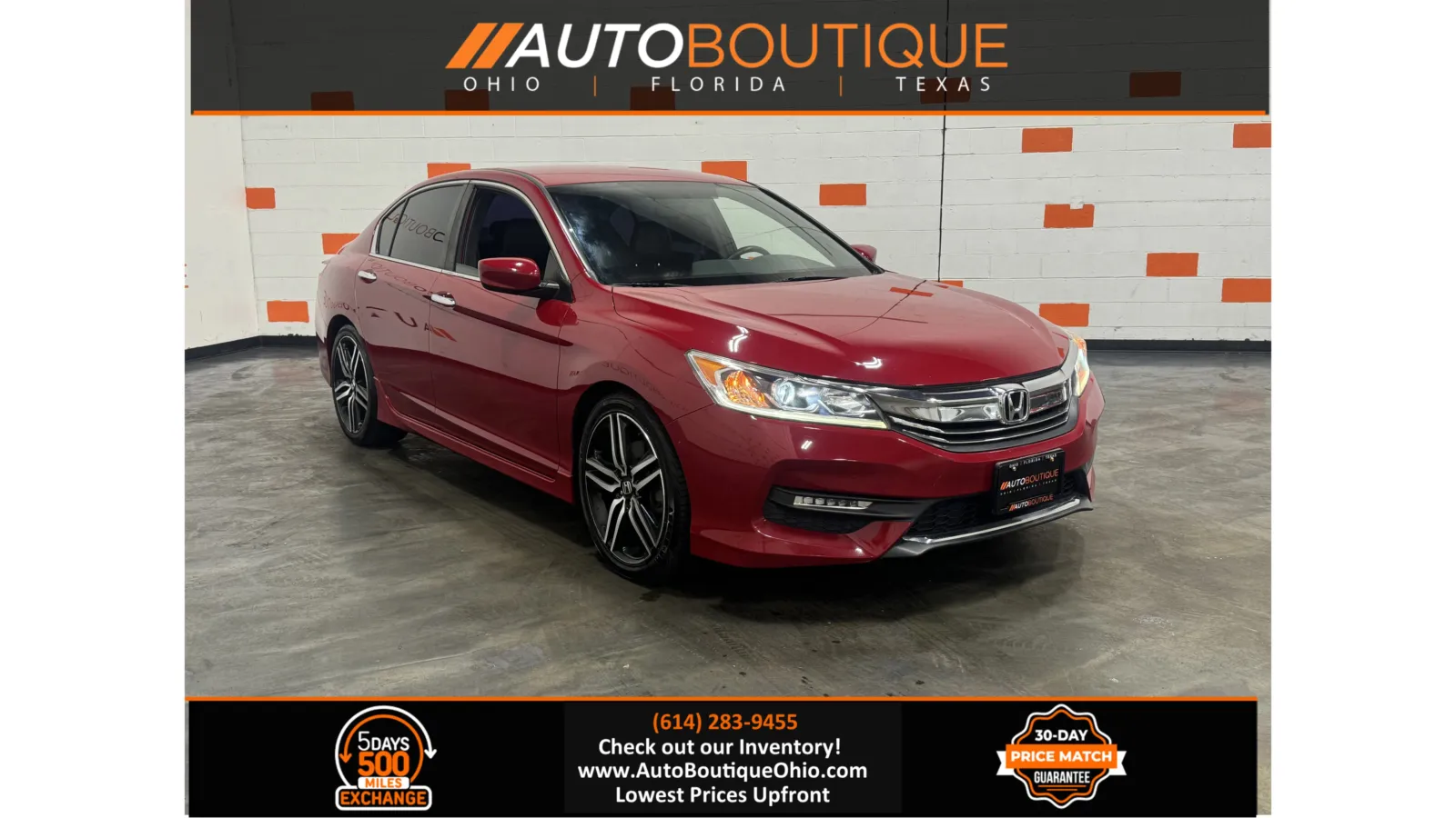 Red 2017 Honda Accord Sedan Sport SE for sale in Columbus, OH