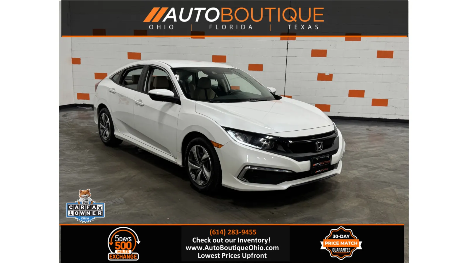 White 2020 Honda Civic Sedan LX for sale in Columbus, OH