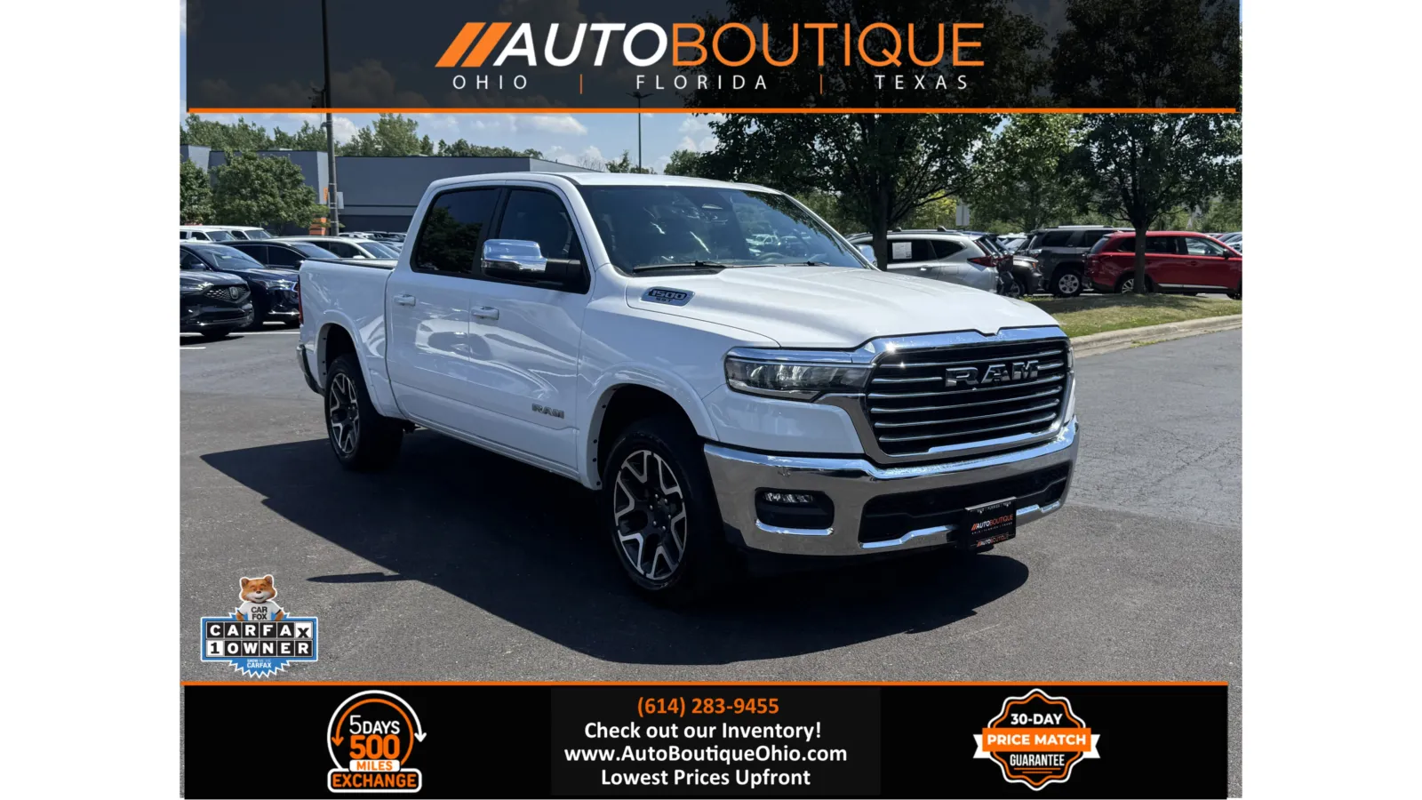 White 2025 Ram 1500 Laramie for sale in Columbus, OH
