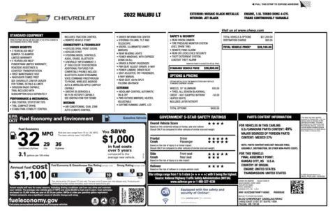 Photos of 2022 Chevrolet Malibu LT for sale in Columbus, OH at Auto Boutique Ohio