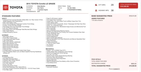 Photos of 2015 Toyota Corolla LE for sale in Columbus, OH at Auto Boutique Ohio
