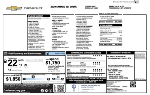 Photos of 2020 Chevrolet Camaro 1LT for sale in Columbus, OH at Auto Boutique Ohio