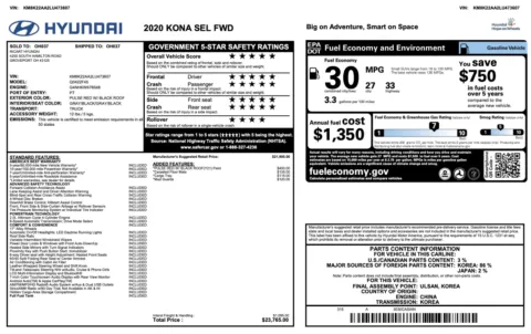 More photos of 2020 Hyundai Kona SEL at Auto Boutique Ohio, OH