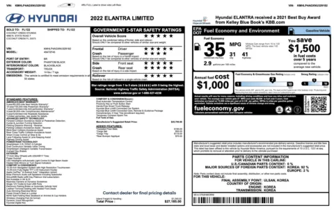 Photos of 2022 Hyundai Elantra Limited for sale in Columbus, OH at Auto Boutique Ohio