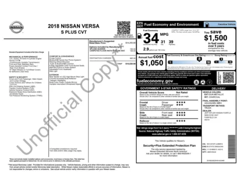 Photos of 2018 Nissan Versa Sedan S Plus for sale in Columbus, OH at Auto Boutique Ohio
