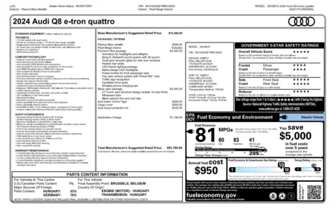 Photos of 2024 Audi Q8 e-tron Premium Plus for sale in Columbus, OH at Auto Boutique Ohio