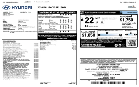 Photos of 2020 Hyundai Palisade SEL for sale in Columbus, OH at Auto Boutique Ohio
