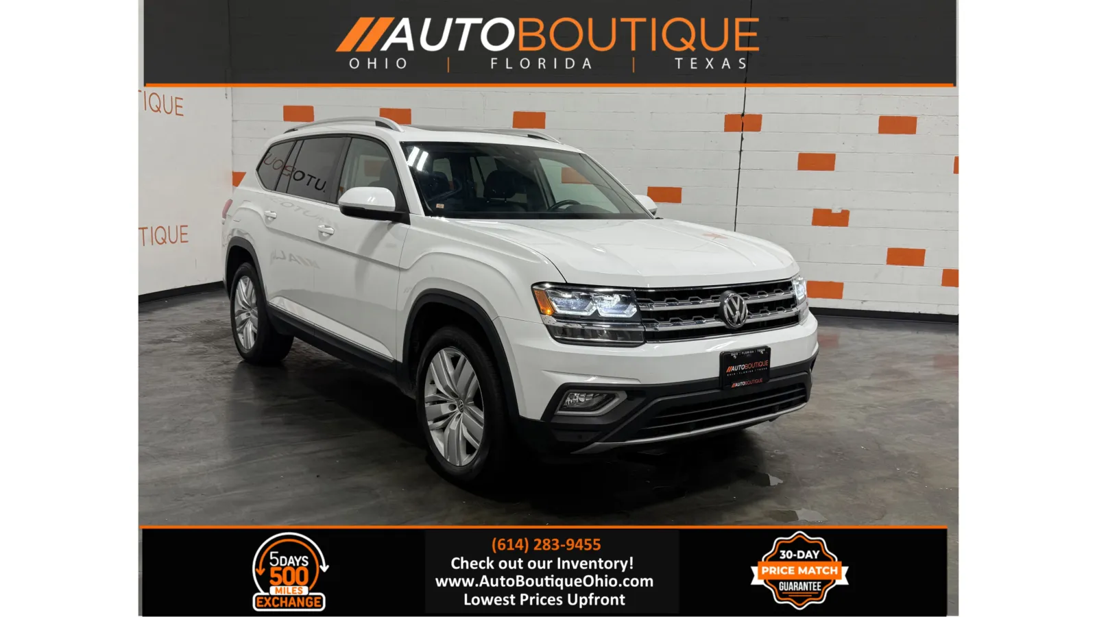 White 2019 Volkswagen Atlas 3.6L V6 SEL for sale in Columbus, OH