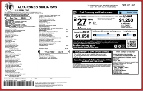 Photos of 2019 Alfa Romeo Giulia for sale in Columbus, OH at Auto Boutique Ohio