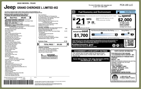 Photos of 2022 Jeep Grand Cherokee L Limited for sale in Columbus, OH at Auto Boutique Ohio