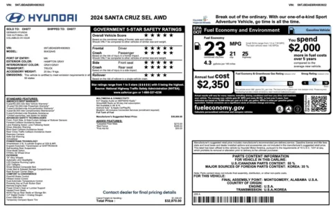 More photos of 2024 Hyundai Santa Cruz SEL at Auto Boutique Ohio, OH