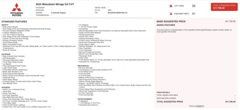 More photos of 2024 Mitsubishi Mirage G4 ES at Auto Boutique Ohio, OH