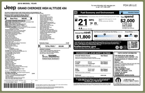 Photos of 2019 Jeep Grand Cherokee High Altitude for sale in Columbus, OH at Auto Boutique Ohio