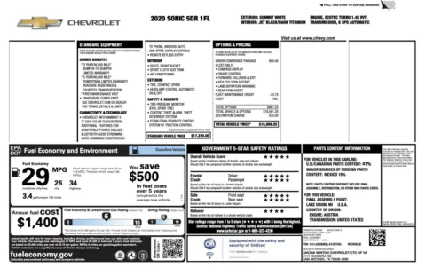 Photos of 2020 Chevrolet Sonic LT for sale in Columbus, OH at Auto Boutique Ohio