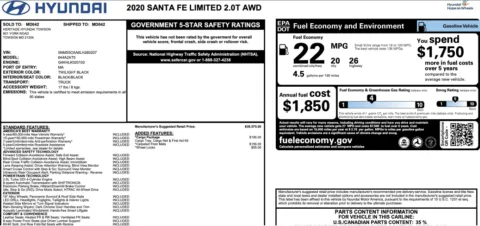 Photos of 2020 Hyundai Santa Fe Limited for sale in Columbus, OH at Auto Boutique Ohio