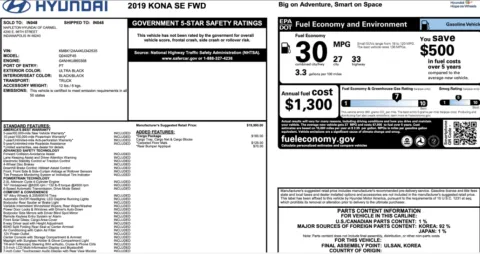 Photos of 2019 Hyundai Kona SE for sale in Columbus, OH at Auto Boutique Ohio