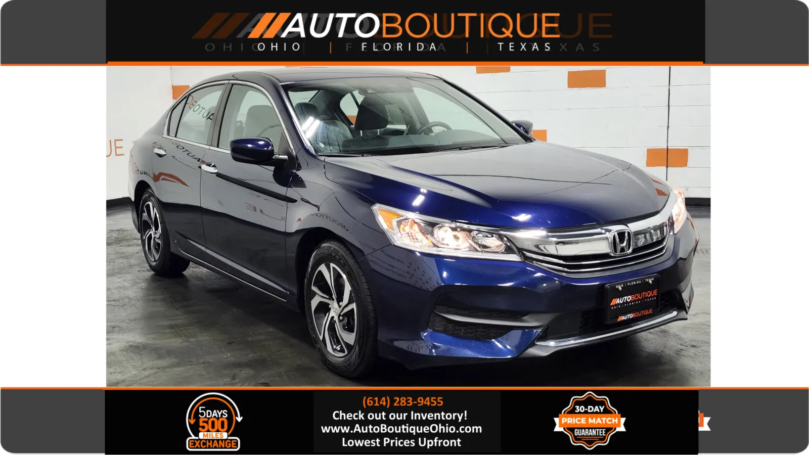 Blue 2017 Honda Accord Sedan LX for sale in Columbus, OH