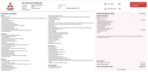 More photos of 2021 Mitsubishi Mirage ES at Auto Boutique Ohio, OH