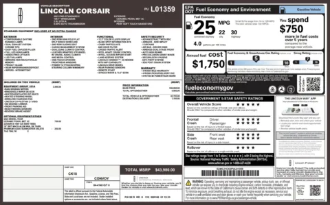 Photos of 2023 Lincoln Corsair Standard for sale in Columbus, OH at Auto Boutique Ohio