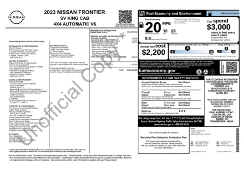 Photos of 2023 Nissan Frontier SV for sale in Columbus, OH at Auto Boutique Ohio