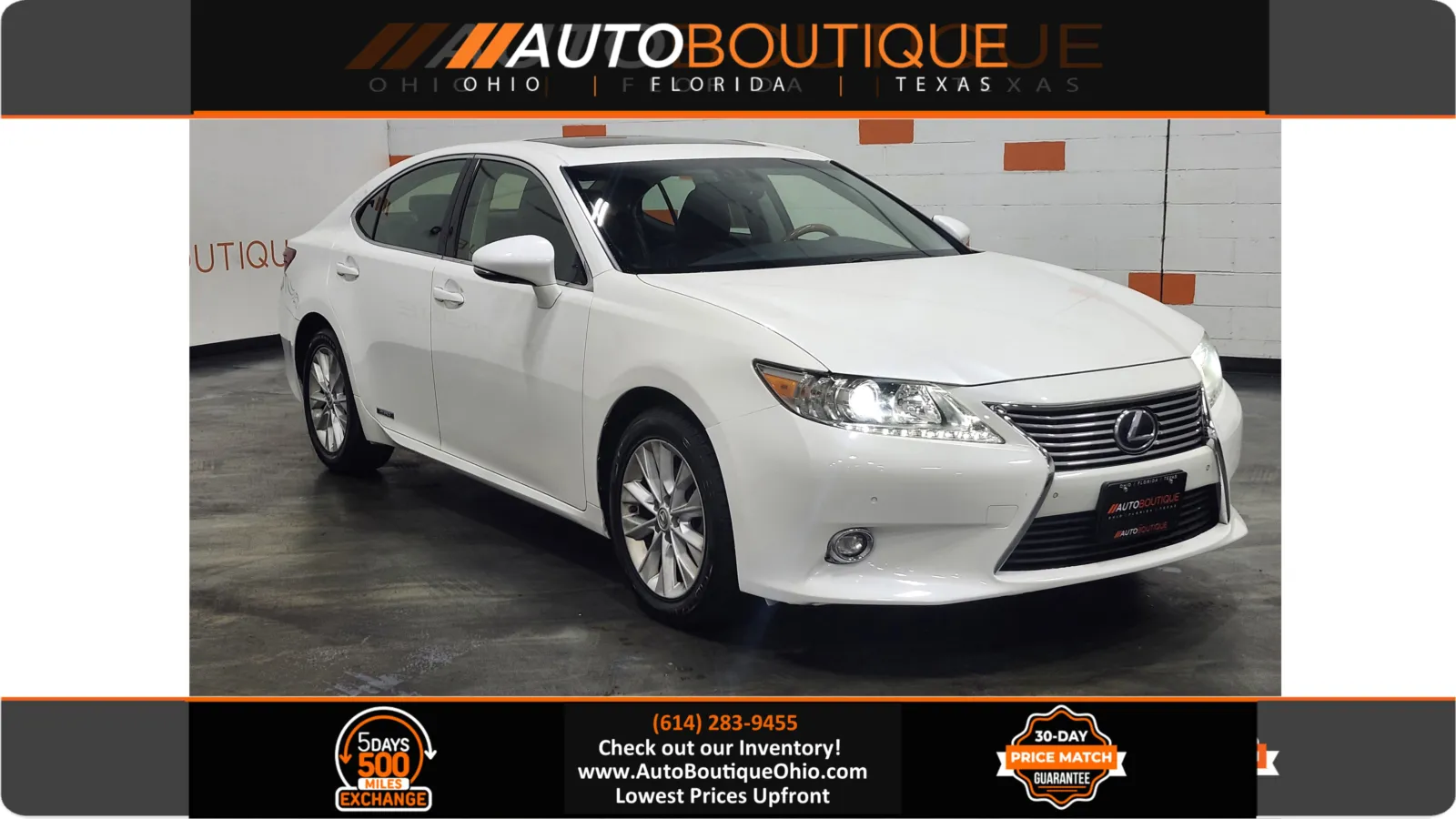 White 2015 Lexus ES 300h Hybrid for sale in Columbus, OH