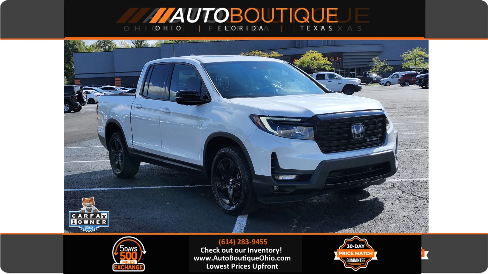 White 2022 Honda Ridgeline Black Edition for sale in Columbus, OH