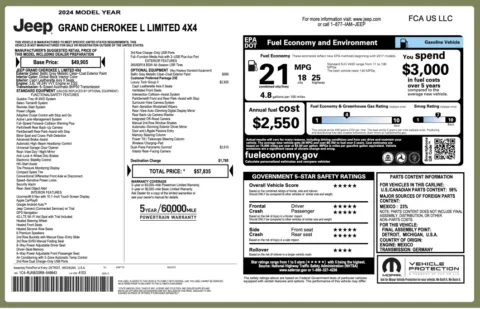 Photos of 2024 Jeep Grand Cherokee L Limited for sale in Columbus, OH at Auto Boutique Ohio