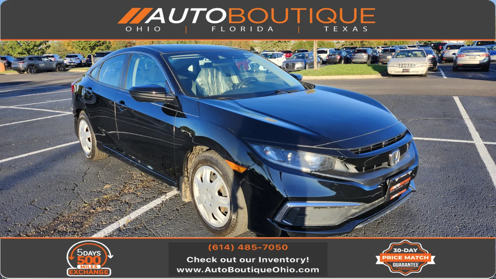 Black 2020 Honda Civic Sedan LX for sale in Columbus, OH