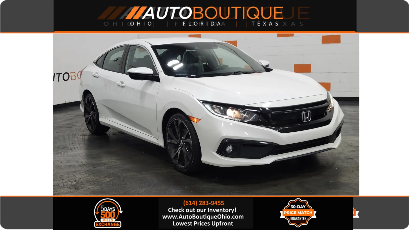 White 2021 Honda Civic Sedan Sport for sale in Columbus, OH