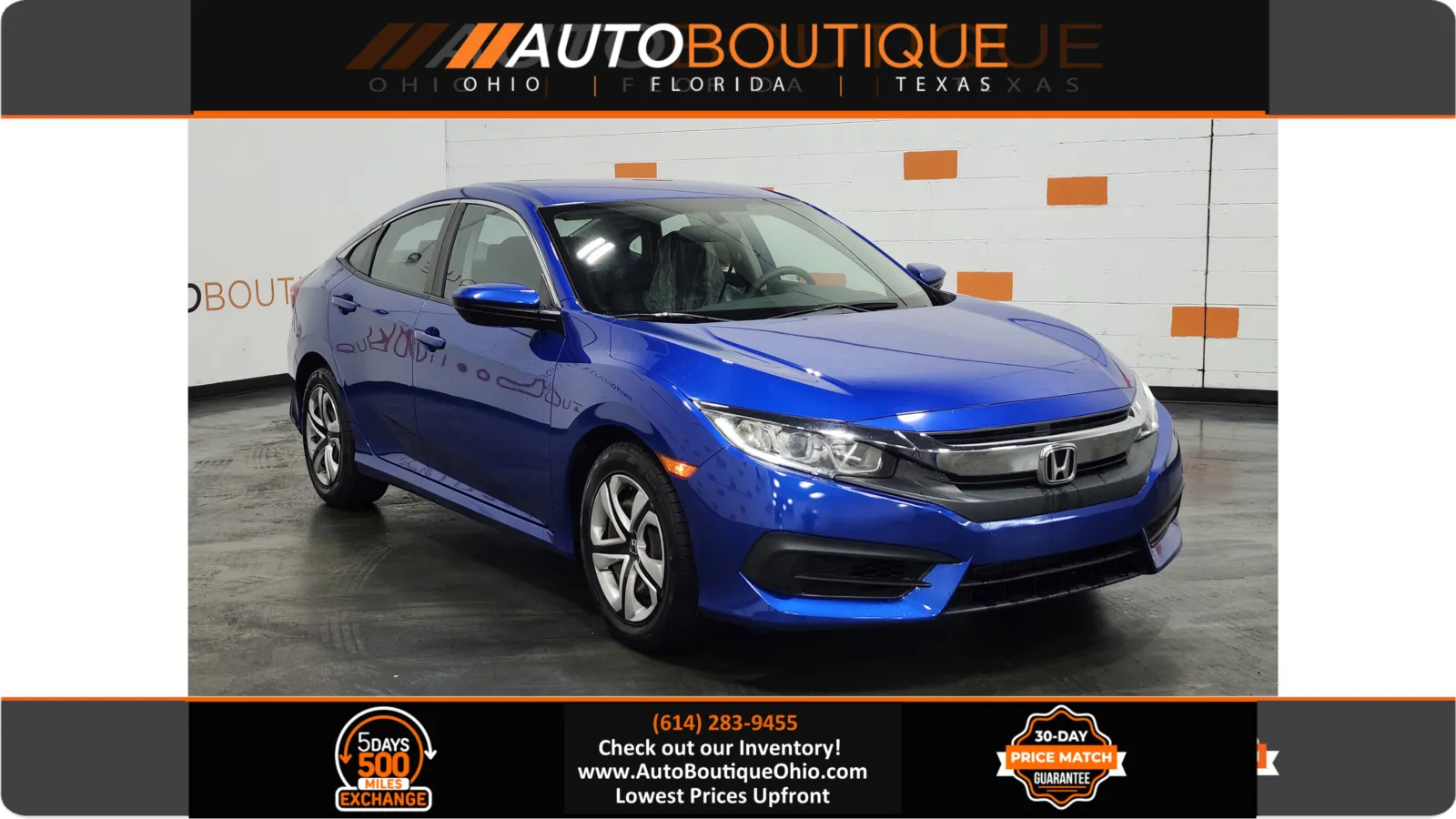 Blue 2017 Honda Civic Sedan LX for sale in Columbus, OH