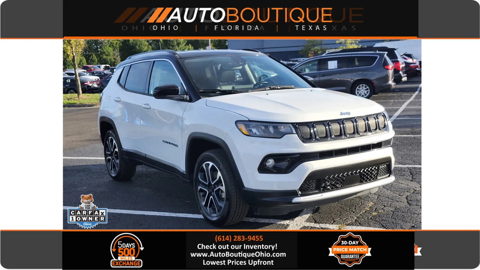 White 2022 Jeep Compass Limited for sale in Columbus, OH