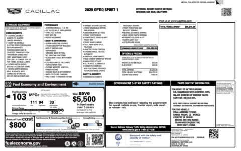 Photos of 2025 Cadillac OPTIQ Sport for sale in Columbus, OH at Auto Boutique Ohio