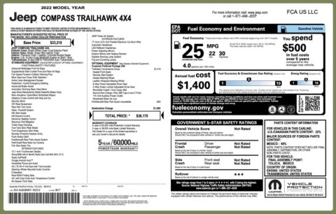 Photos of 2022 Jeep Compass Trailhawk for sale in Columbus, OH at Auto Boutique Ohio