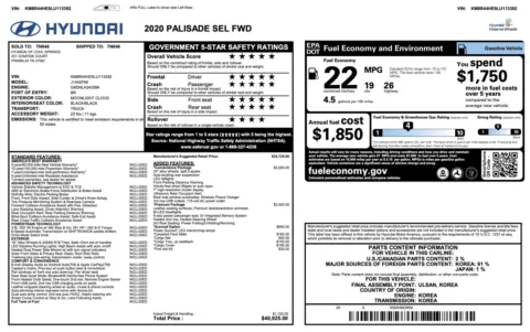 Photos of 2020 Hyundai Palisade SEL for sale in Columbus, OH at Auto Boutique Ohio