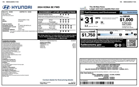 Photos of 2024 Hyundai Kona SE for sale in Columbus, OH at Auto Boutique Ohio