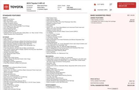 Photos of 2019 Toyota C-HR LE for sale in Columbus, OH at Auto Boutique Ohio