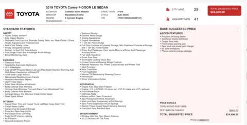 Photos of 2019 Toyota Camry LE for sale in Columbus, OH at Auto Boutique Ohio