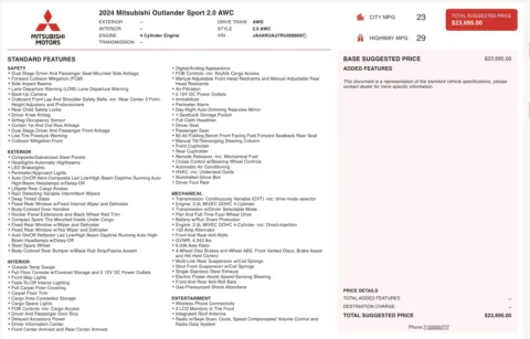 Photos of 2024 Mitsubishi Outlander Sport SE for sale in Columbus, OH at Auto Boutique Ohio