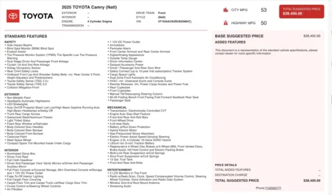 More photos of 2025 Toyota Camry LE at Auto Boutique Ohio, OH