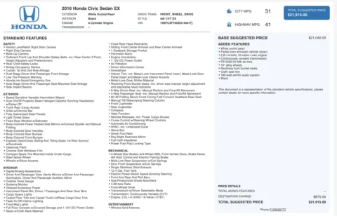 More photos of 2016 Honda Civic Sedan EX at Auto Boutique Ohio, OH