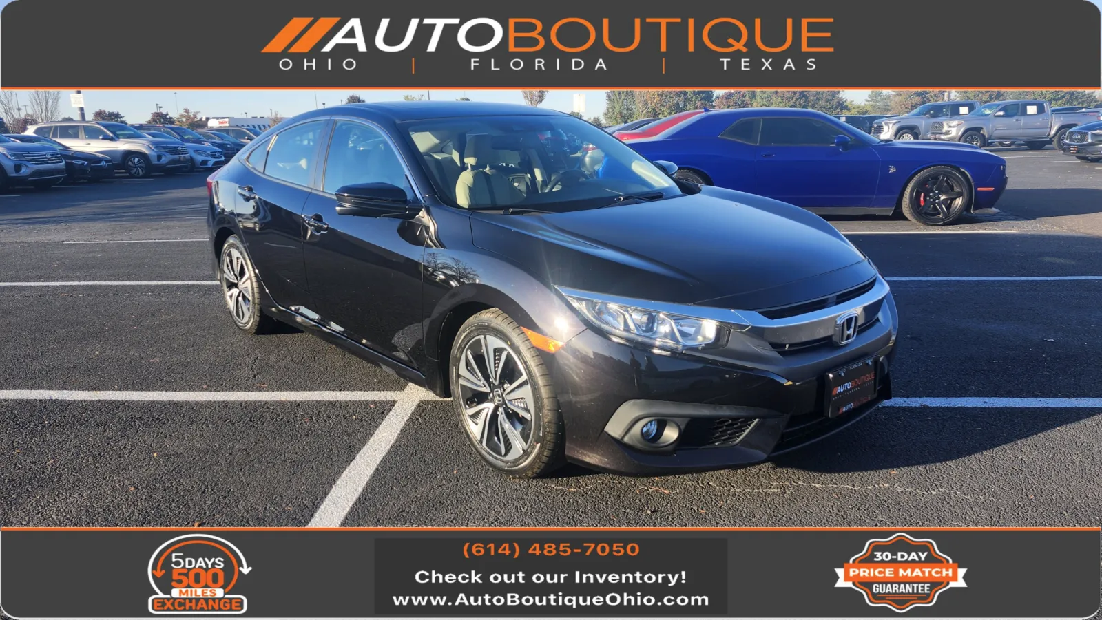 Black 2017 Honda Civic Sedan EX-L for sale in Columbus, OH