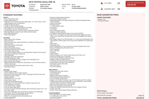Photos of 2019 Toyota Camry XSE V6 for sale in Columbus, OH at Auto Boutique Ohio