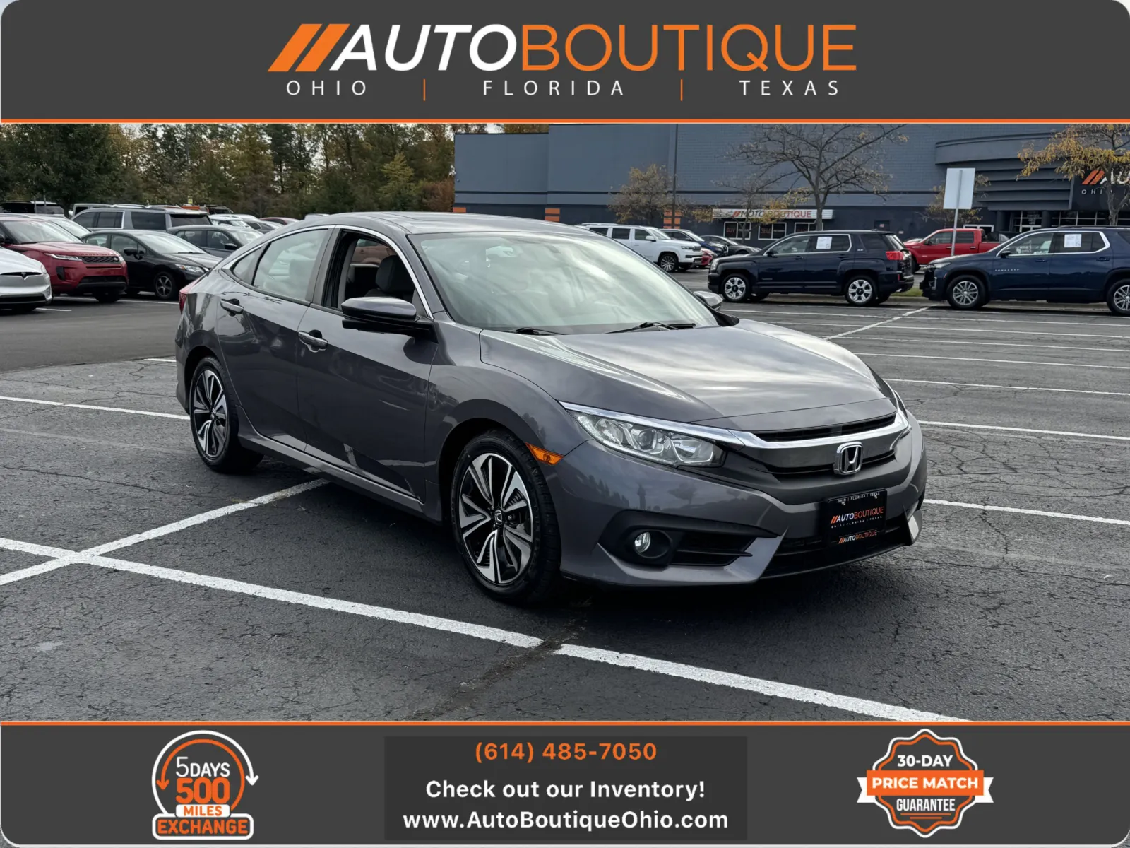 Gray 2016 Honda Civic Sedan EX-L for sale in Columbus, OH