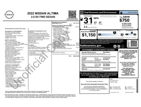 Photos of 2022 Nissan Altima 2.5 SV for sale in Columbus, OH at Auto Boutique Ohio