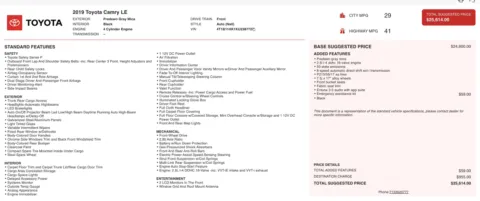 Photos of 2019 Toyota Camry LE for sale in Columbus, OH at Auto Boutique Ohio