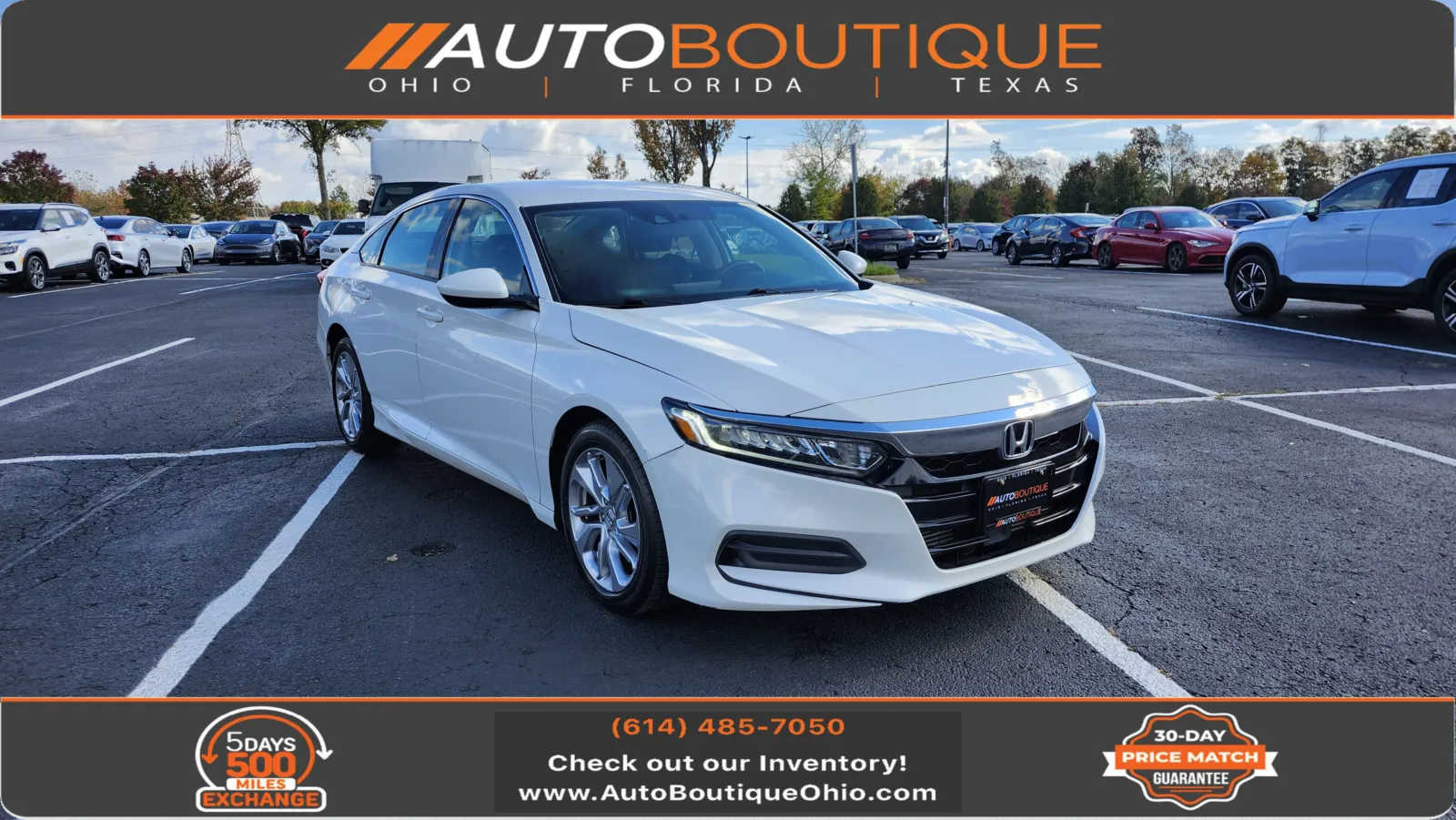 White 2018 Honda Accord Sedan LX 1.5T for sale in Columbus, OH