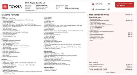 More photos of 2019 Toyota Corolla LE at Auto Boutique Ohio, OH