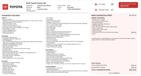 Photos of 2018 Toyota Camry SE for sale in Columbus, OH at Auto Boutique Ohio